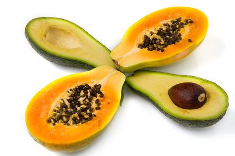 Papaya und Avocado